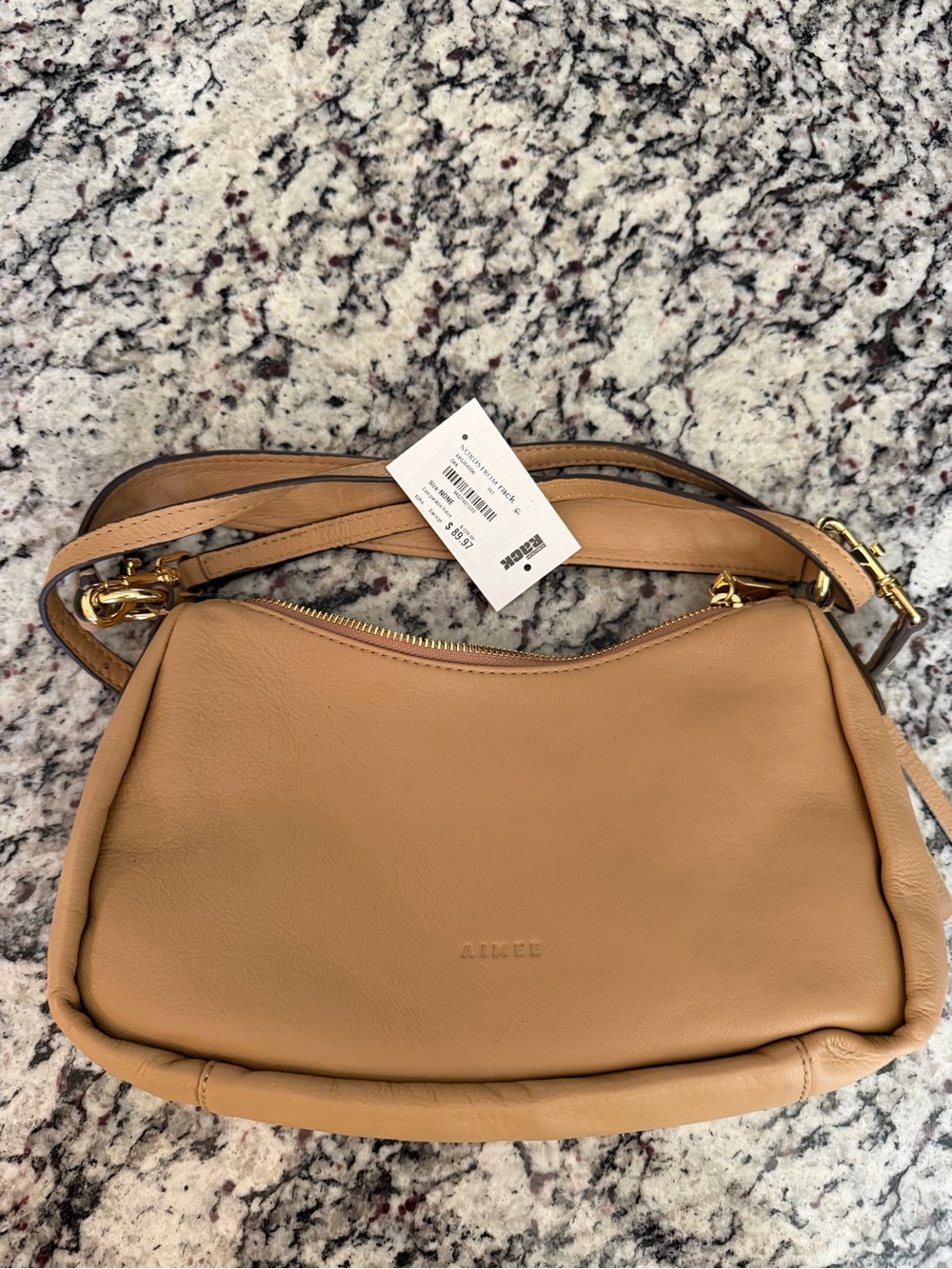 Aimee kestenberg Tan Leather Shoulder Bag with crossbody strap